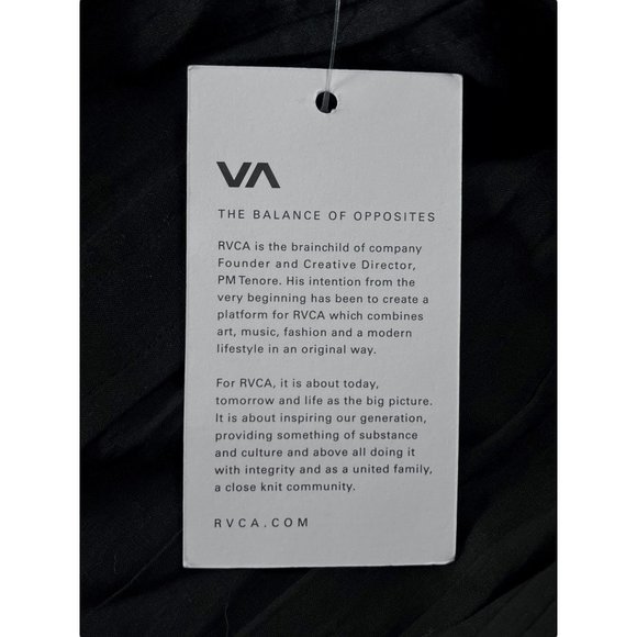 RVCA Shirt Button Down Black Sheer Light Pleated Long Sleeve Shirt Womens Small - Picture 7 of 8